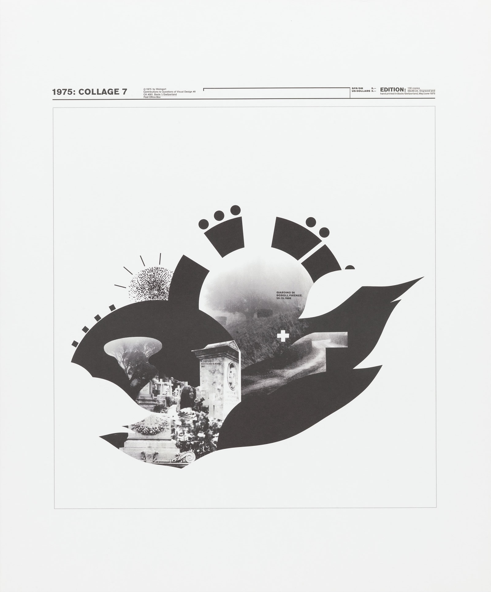 Wolfgang Weingart: 1975: Collage 7. 1975. Lithograph. (58.9 x 48.9 cm)