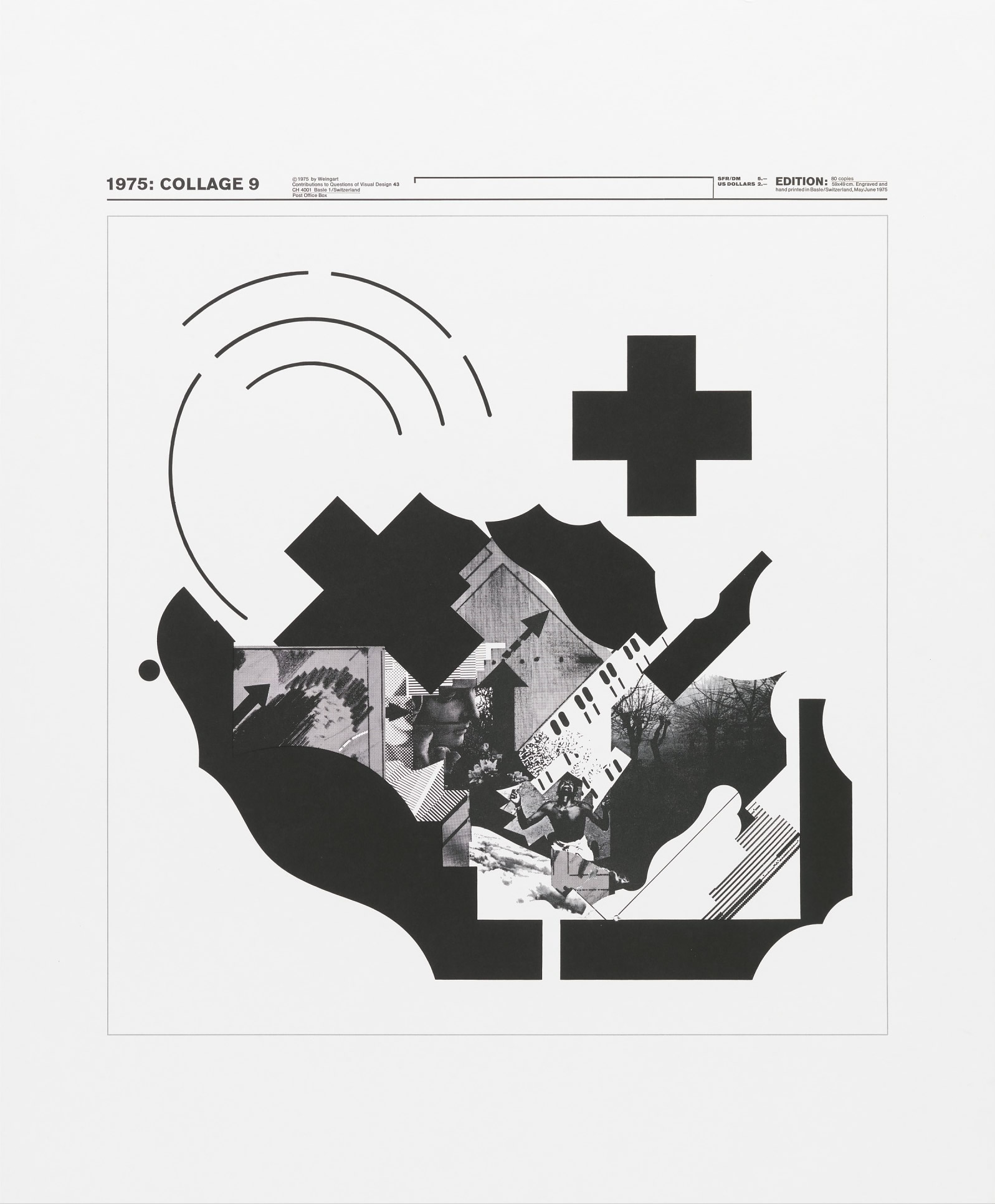 Wolfgang Weingart: 1975: Collage 9. 1975. Lithograph. (58.9 x 48.9 cm)