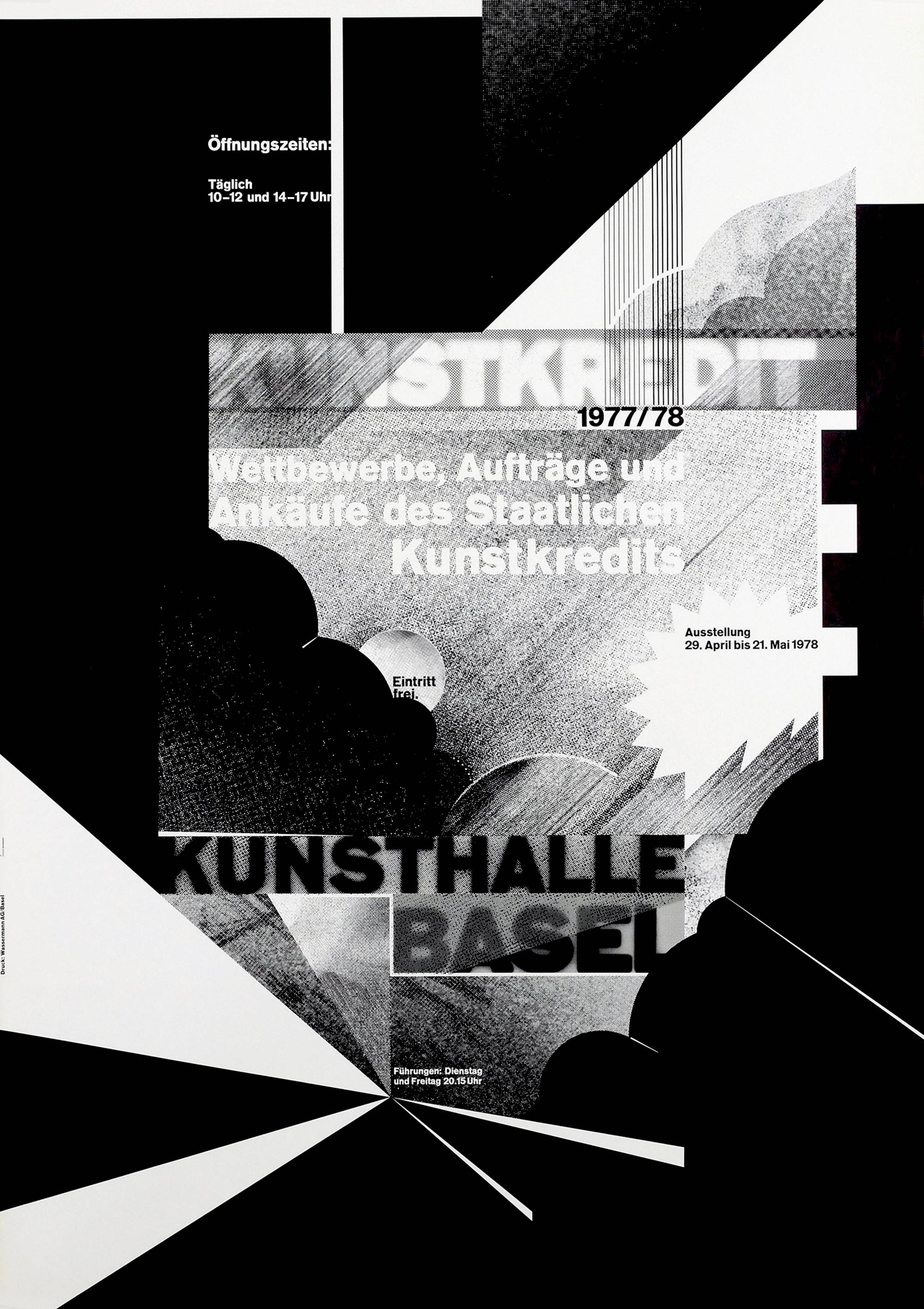 Wolfgang Weingart: Kunsthalle Basel Kunstkredit 1977/78. 1978. Lithograph. (127 x 90 cm)