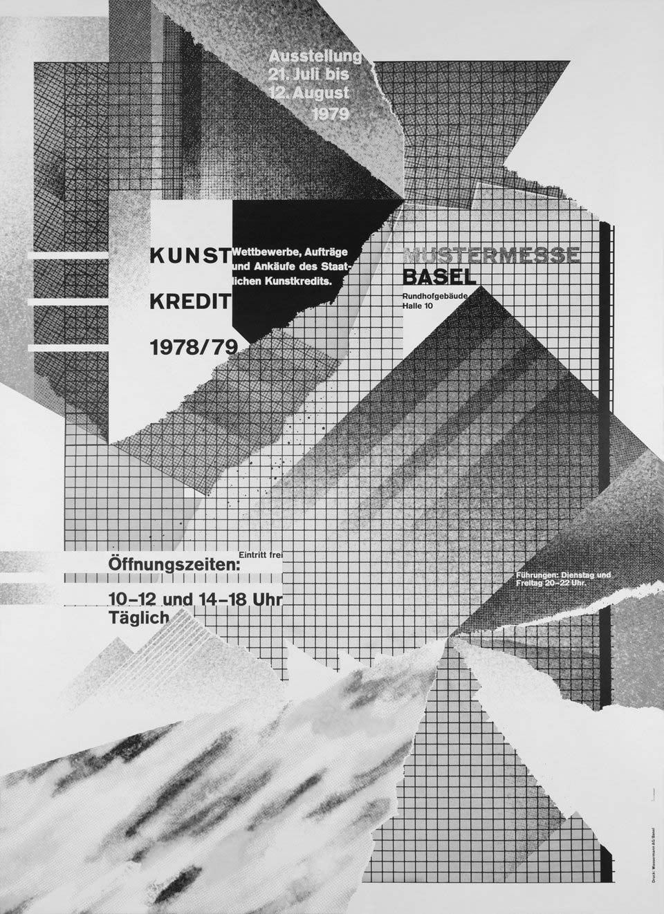 Wolfgang Weingart: Kunstkredit. Mustermesse Basel 1978/1979. 1979. Lithograph.(128 x 90 cm)