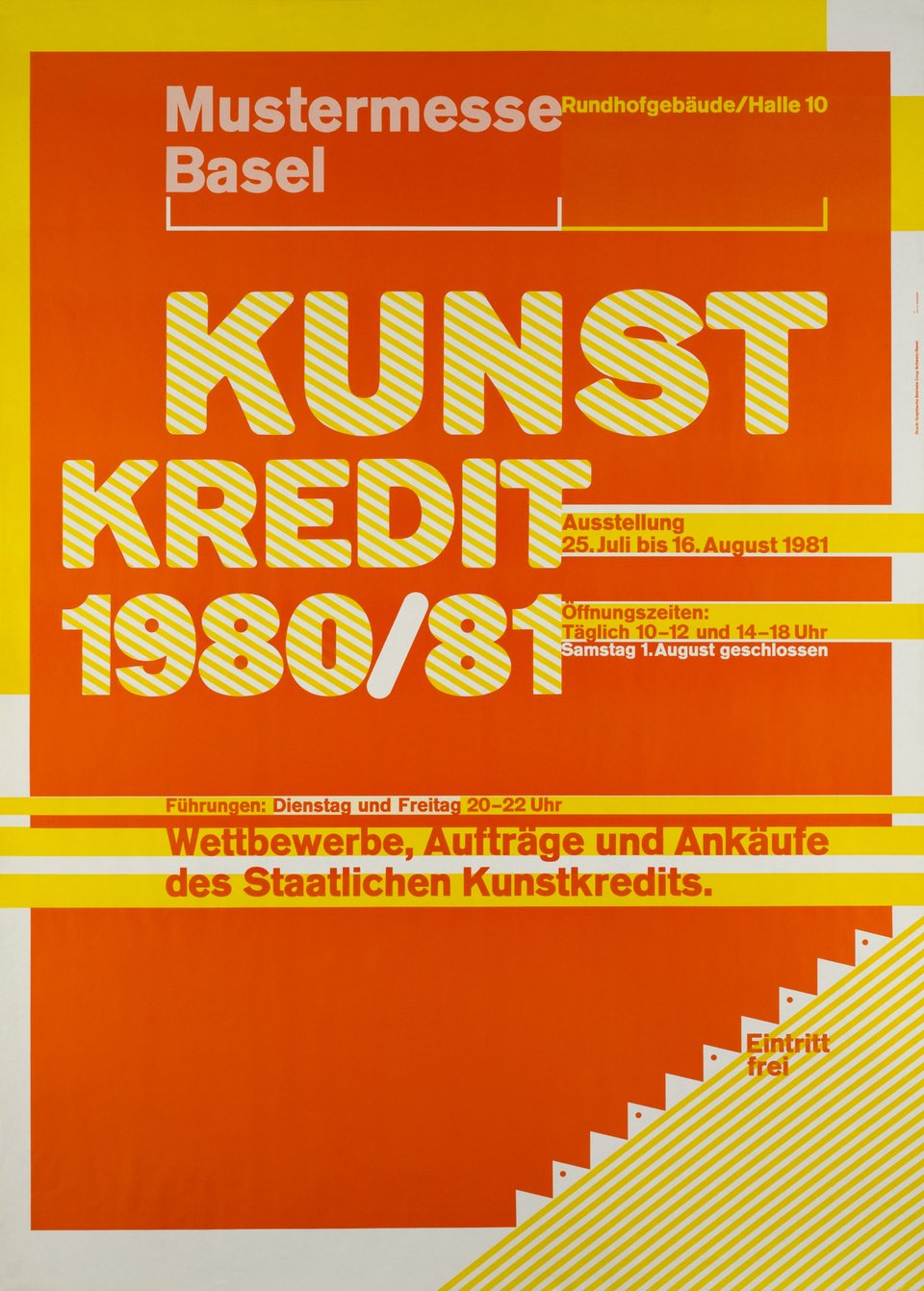 Wolfgang Weingart: Kunstkredit 1980/81 Mustermesse Basel. 1981. Lithograph. (128 x 90 cm)