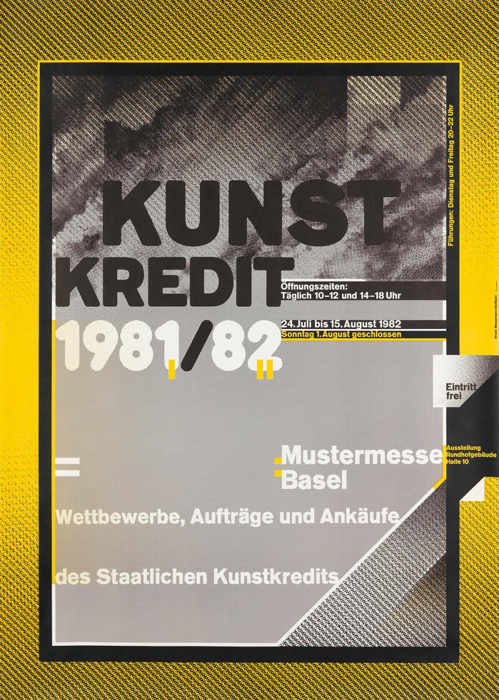 Wolfgang Weingart: Kunstkredit 1980/81 Mustermesse Basel. 1982. Lithograph. (128 x 90 cm)