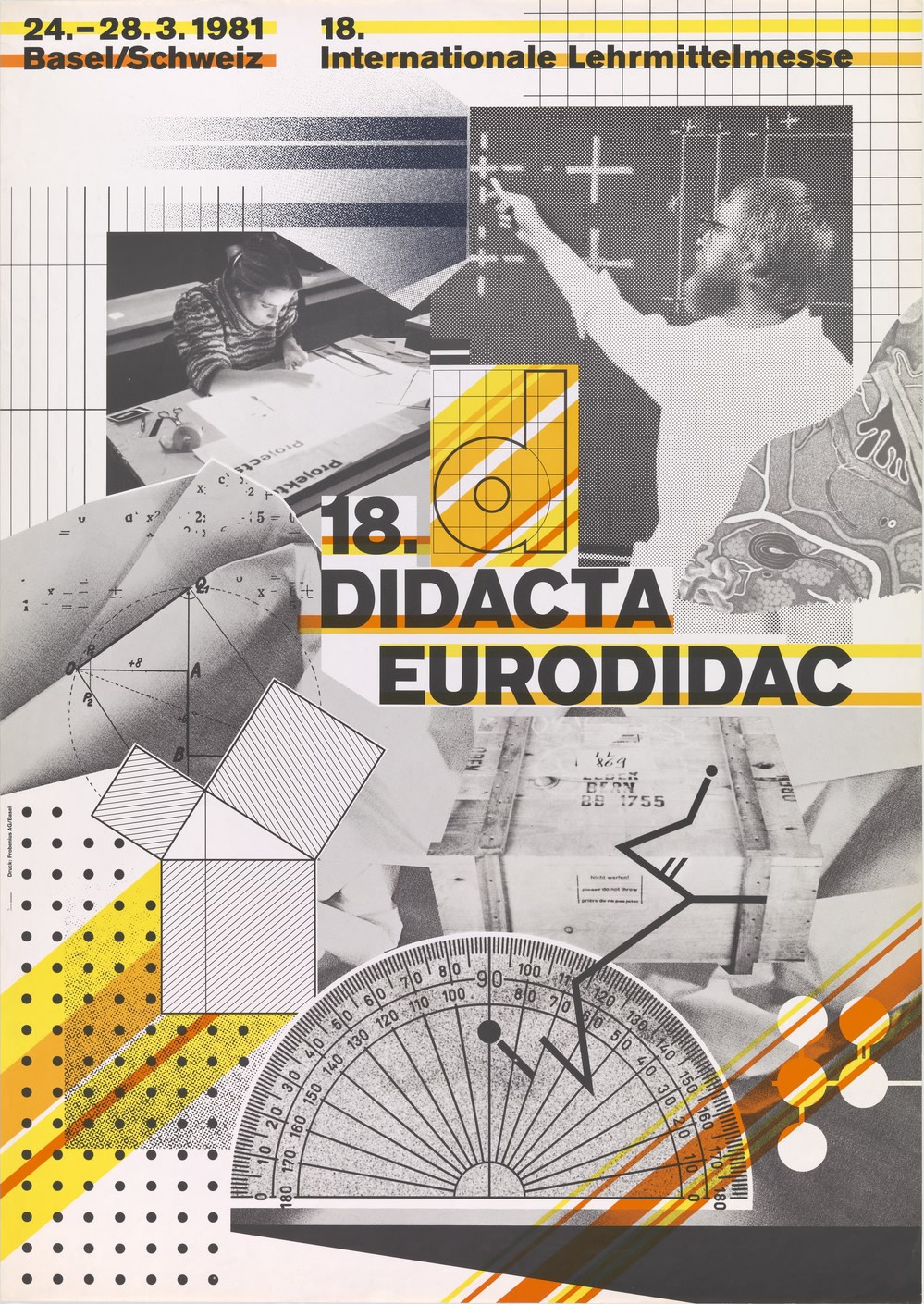Wolfgang Weingart: 18th Didacta Eurodidac. 1981. Lithograph. Basel. 1981. (127 x 91 cm)