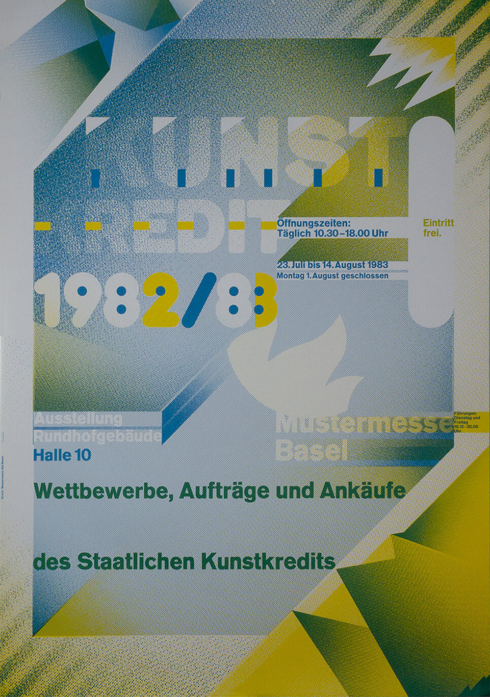 Wolfgang Weingart: Kunstkredit 1982/83 Mustermesse Basel. 1983. Lithograph. (128 x 90 cm)