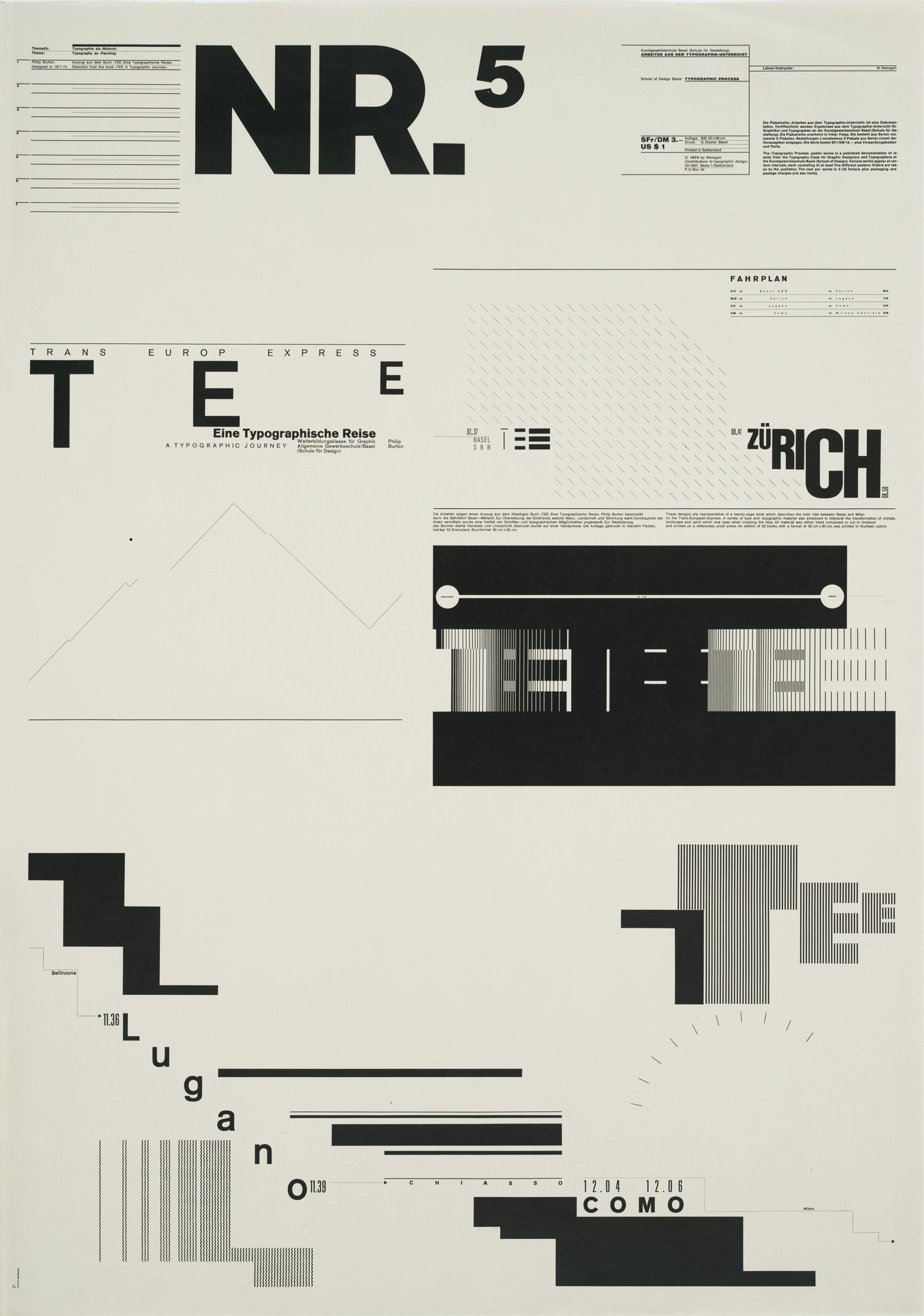 Wolfgang Weingart: NR. 5. 1974 Lithograph. (87.63 x 61.91 cm)