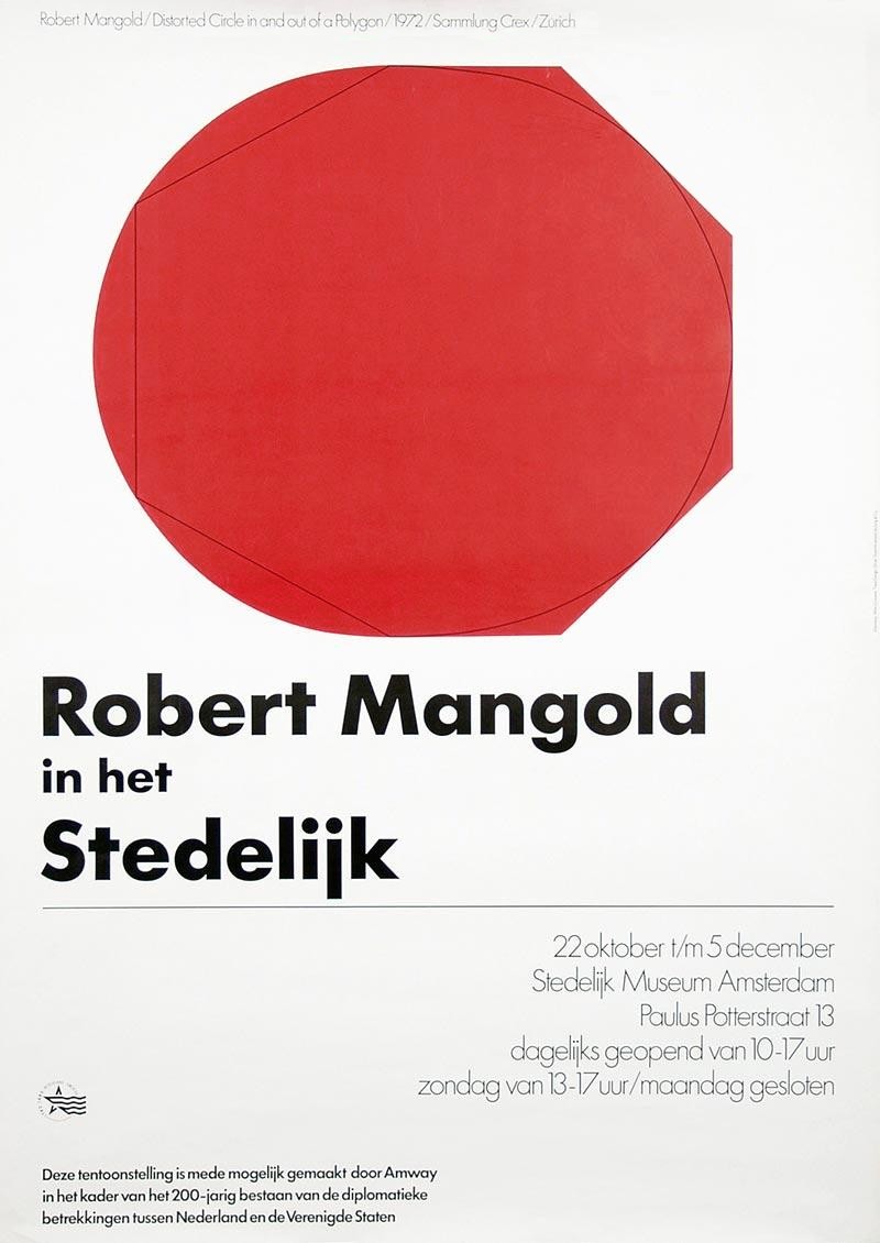 Wim Crouwel: Robert Mangold in het Stedelijk. Poster. 1982