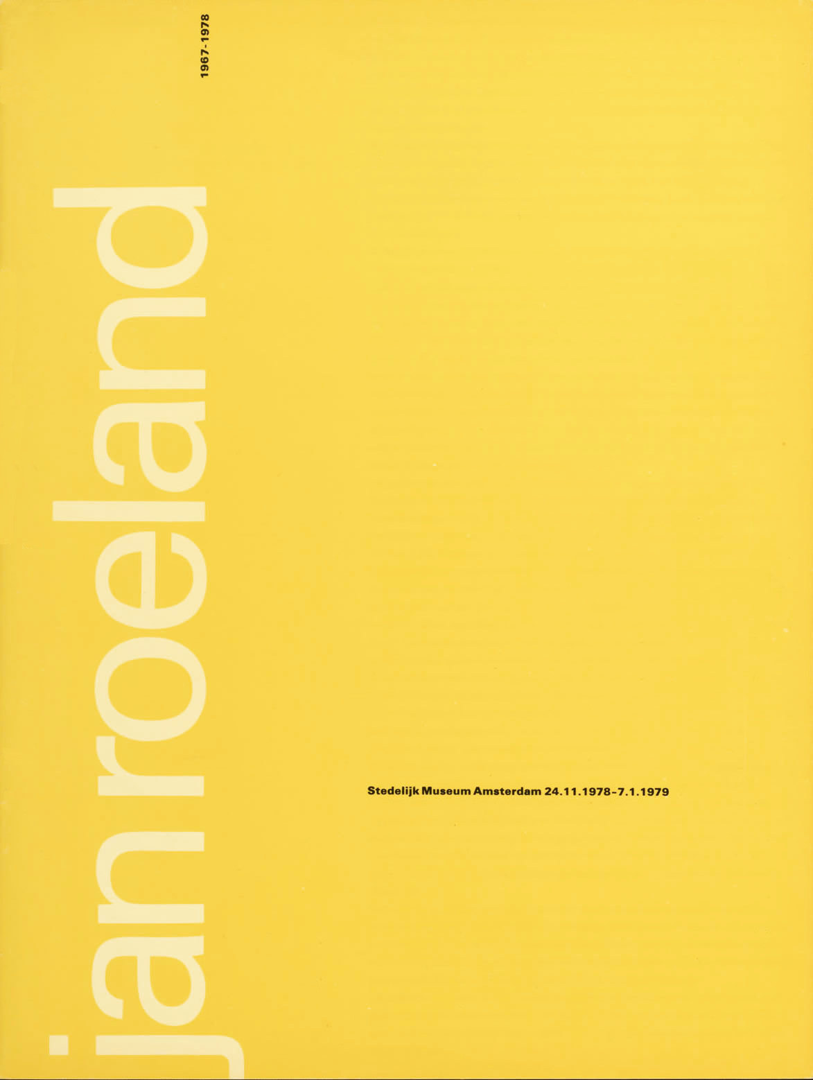 Wim Crouwel: Jan Roeland 1967–1978. Catalogue. 1978