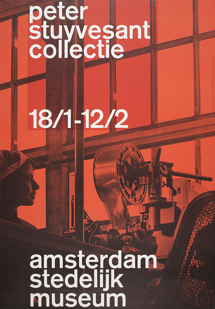 Wim Crouwel: Peter Stuyvesant collectie 18/1–12/2 Amsterdam stedelijk museum. Poster. 1962