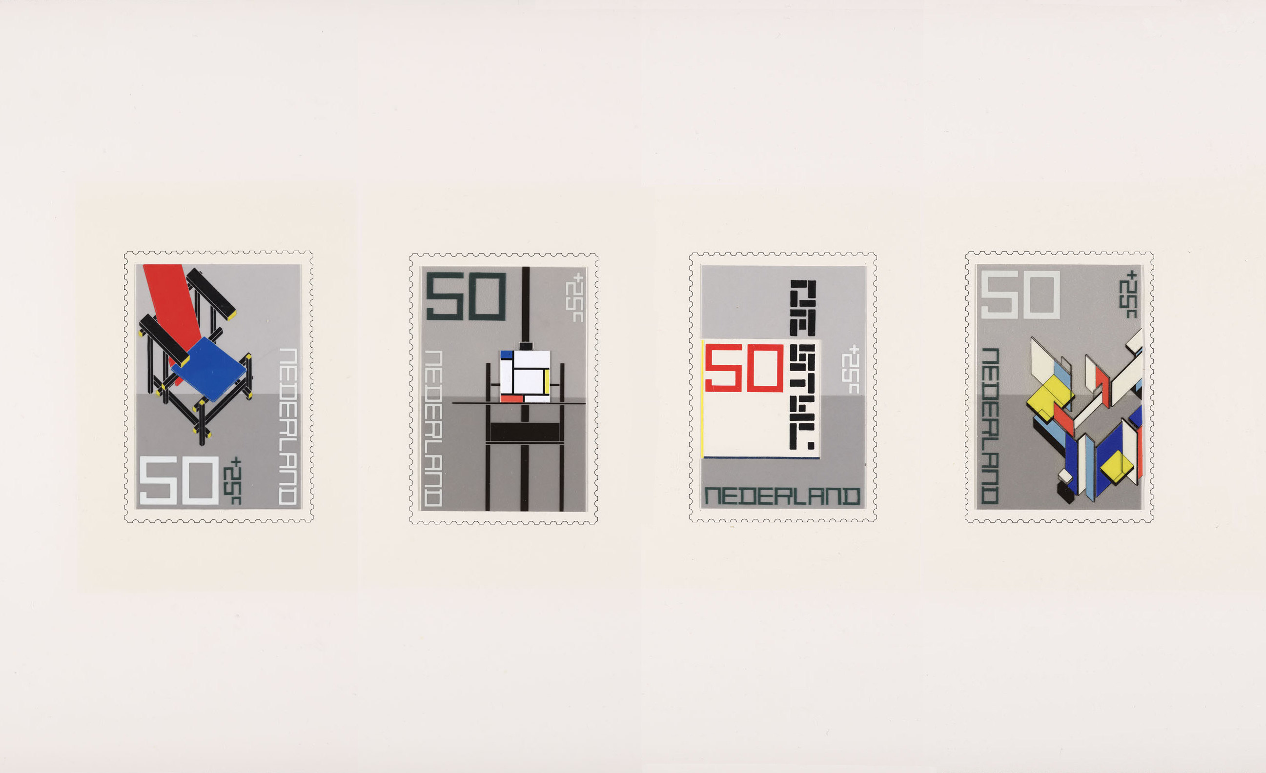 Wim Crouwel: First design for postage stamps Netherlands 1983. 1982
