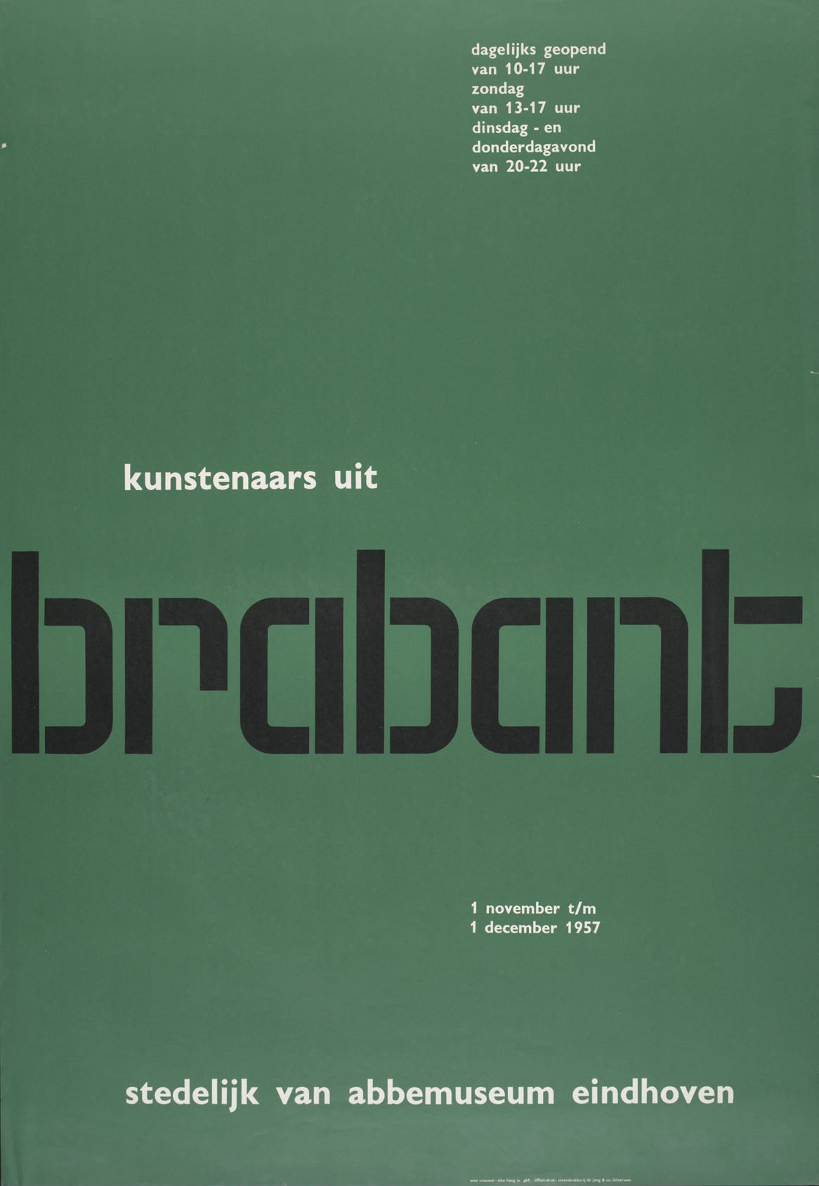 Wim Crouwel: Kunstenaars uit Brabant. Poster. 1957