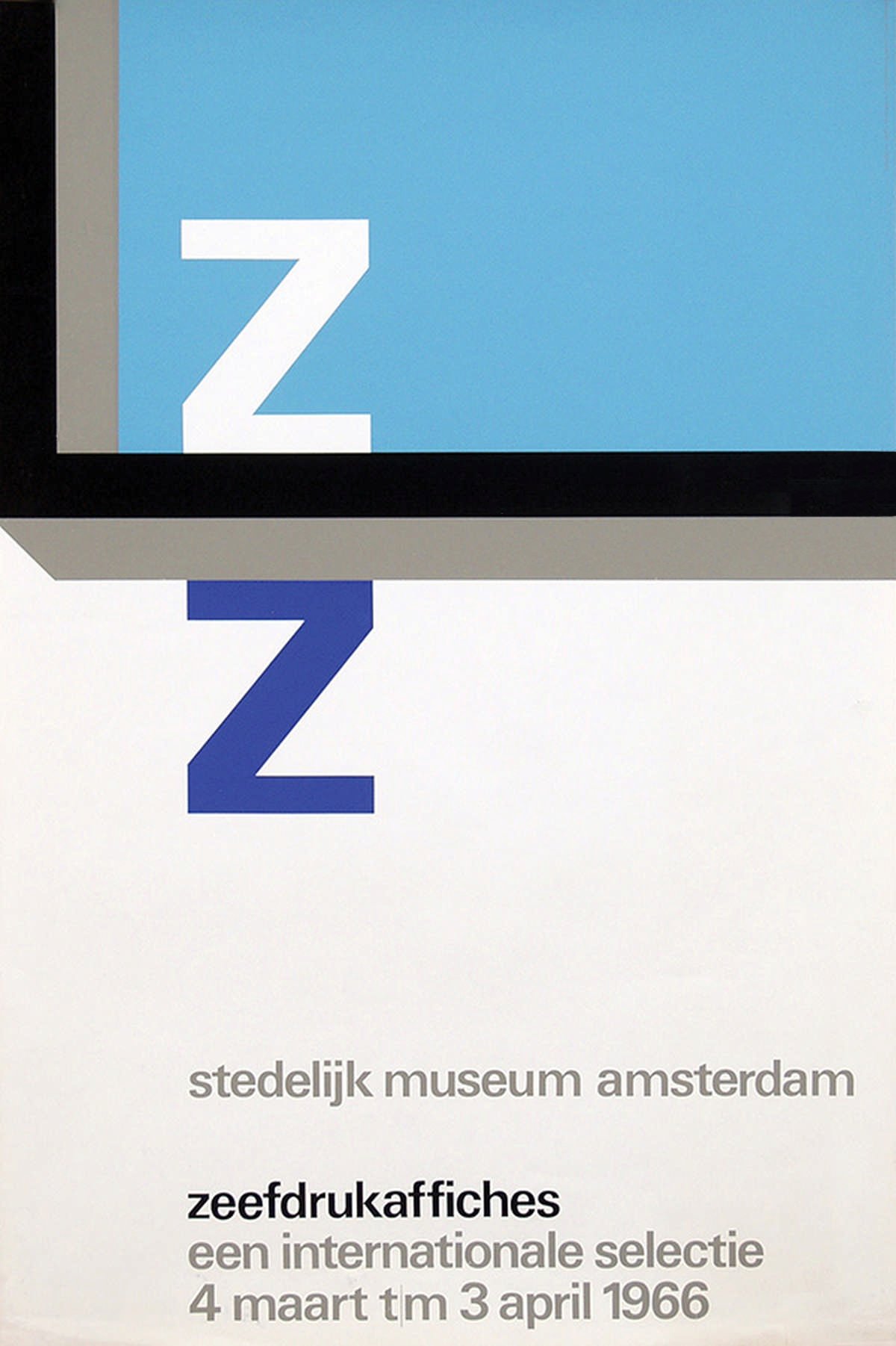 Wim Crouwel: Stedelijk Museum Amsterdam. Zeefdrukaffiches. Poster. 1966