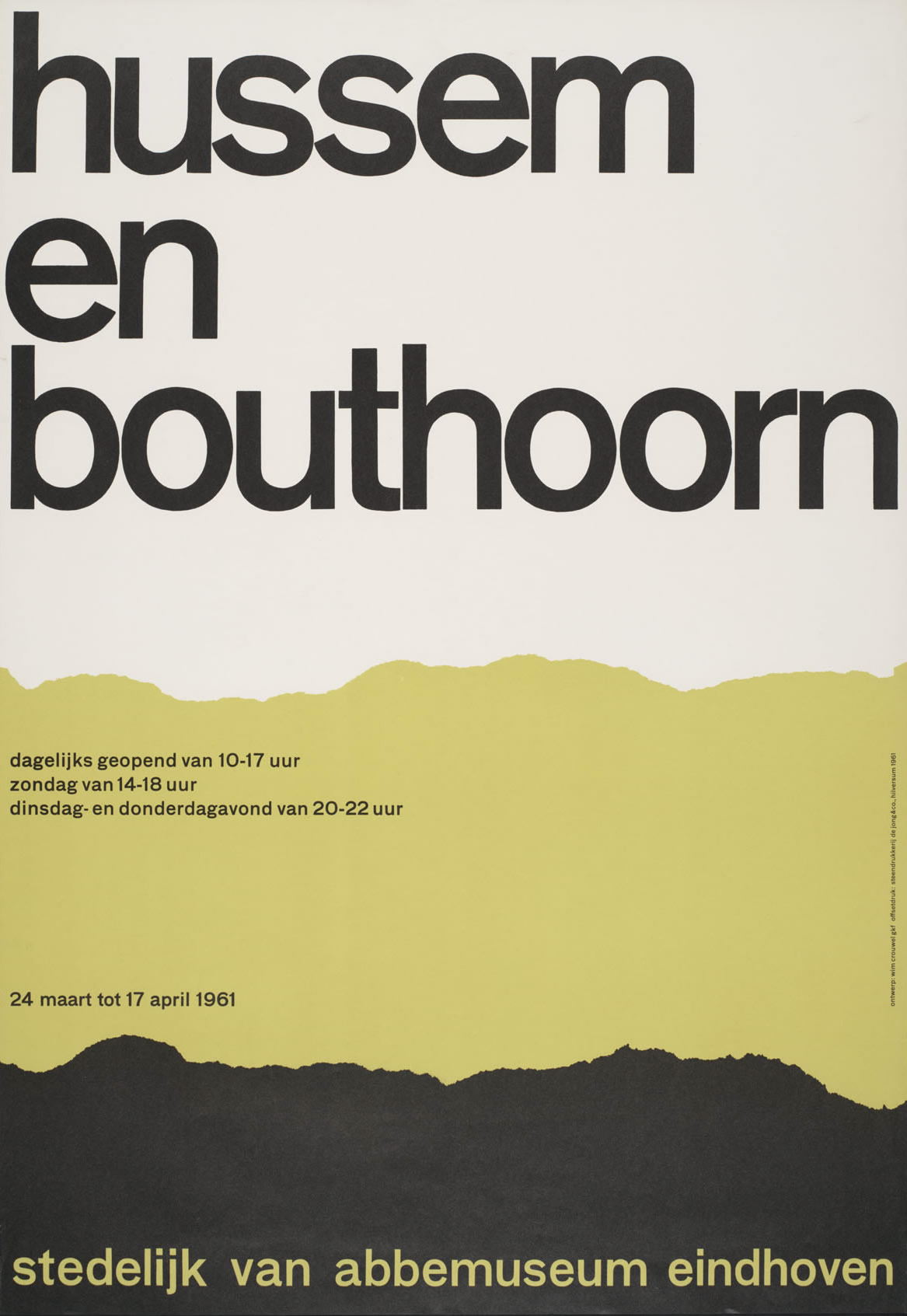 Wim Crouwel: Hussem en bouthoorn. Poster. 1961