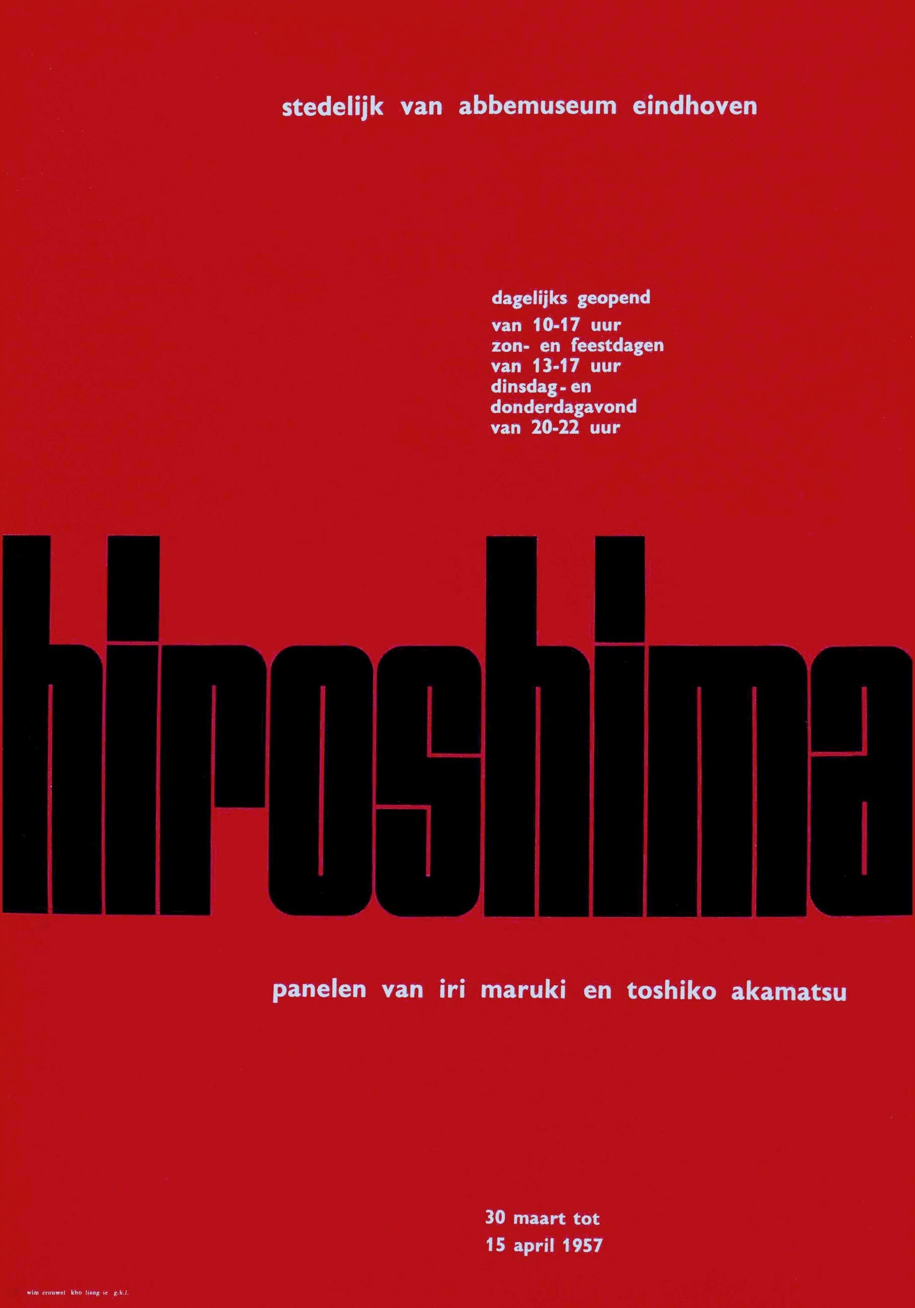 Wim Crouwel: Hiroshima. Poster. 1957