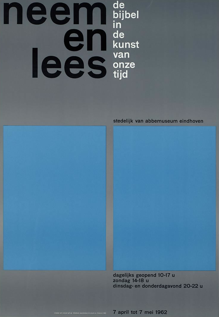 Stedelijk van Abbemuseum,'Neem en lees de bijbel in de kunst van onze tijd', poster, 1962