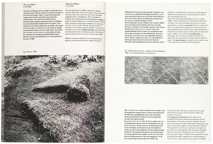 Jan Van Toorn, cover and spread for Jan Dibbets catalog, Van Abbemuseum, 1971