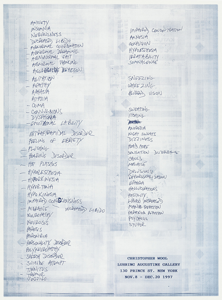 Christopher Wool: Luhring Augustine Gallery, New York. 1997.