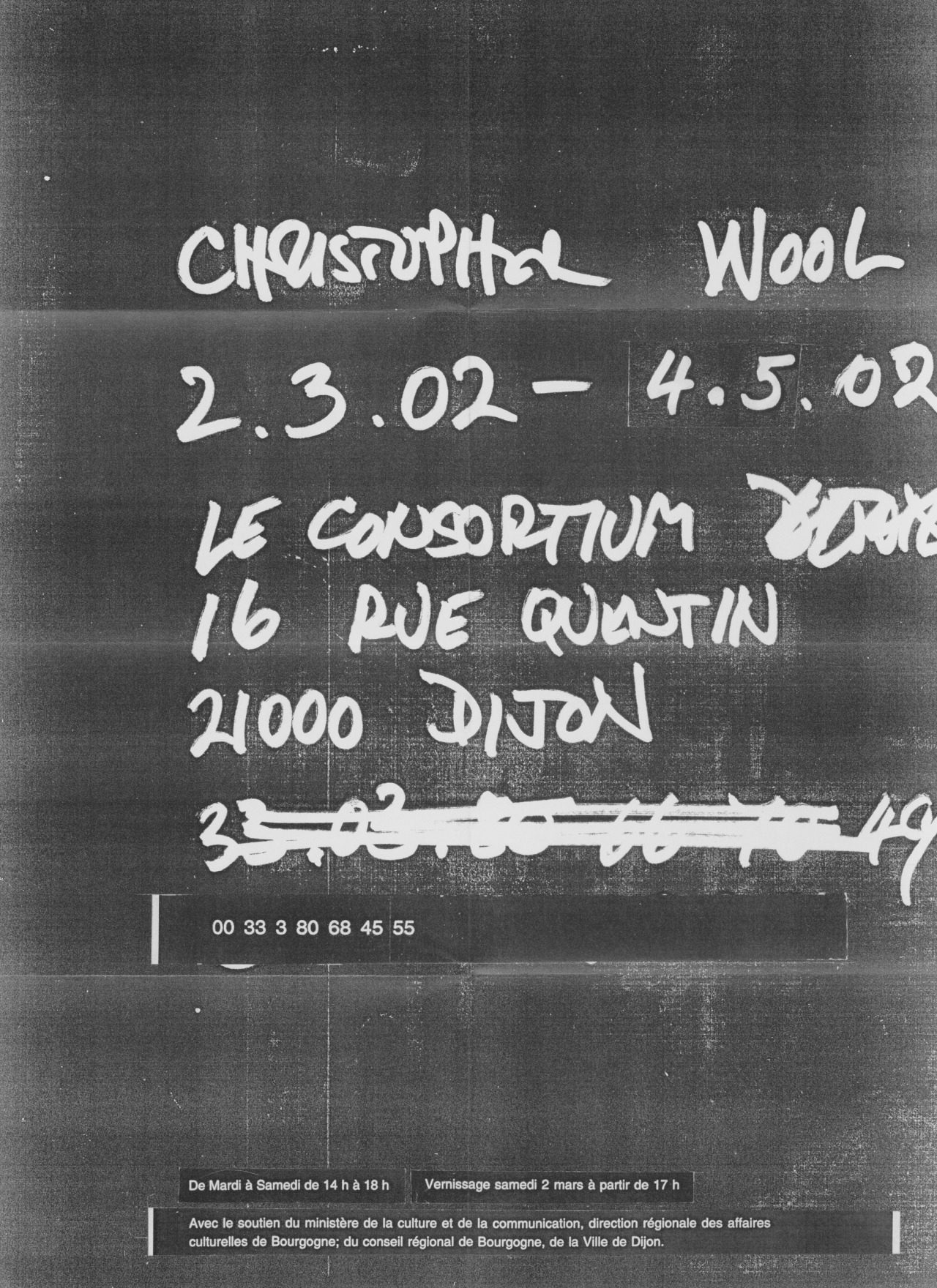 Christopher Wool: Le Consortium, Dijon. 2002.